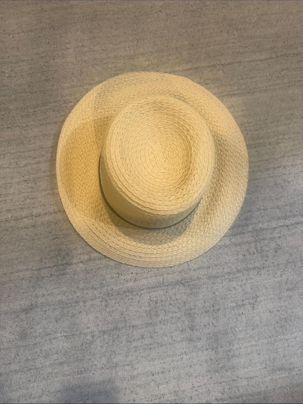 Women's Straw Boater Hat in Natural Beige
